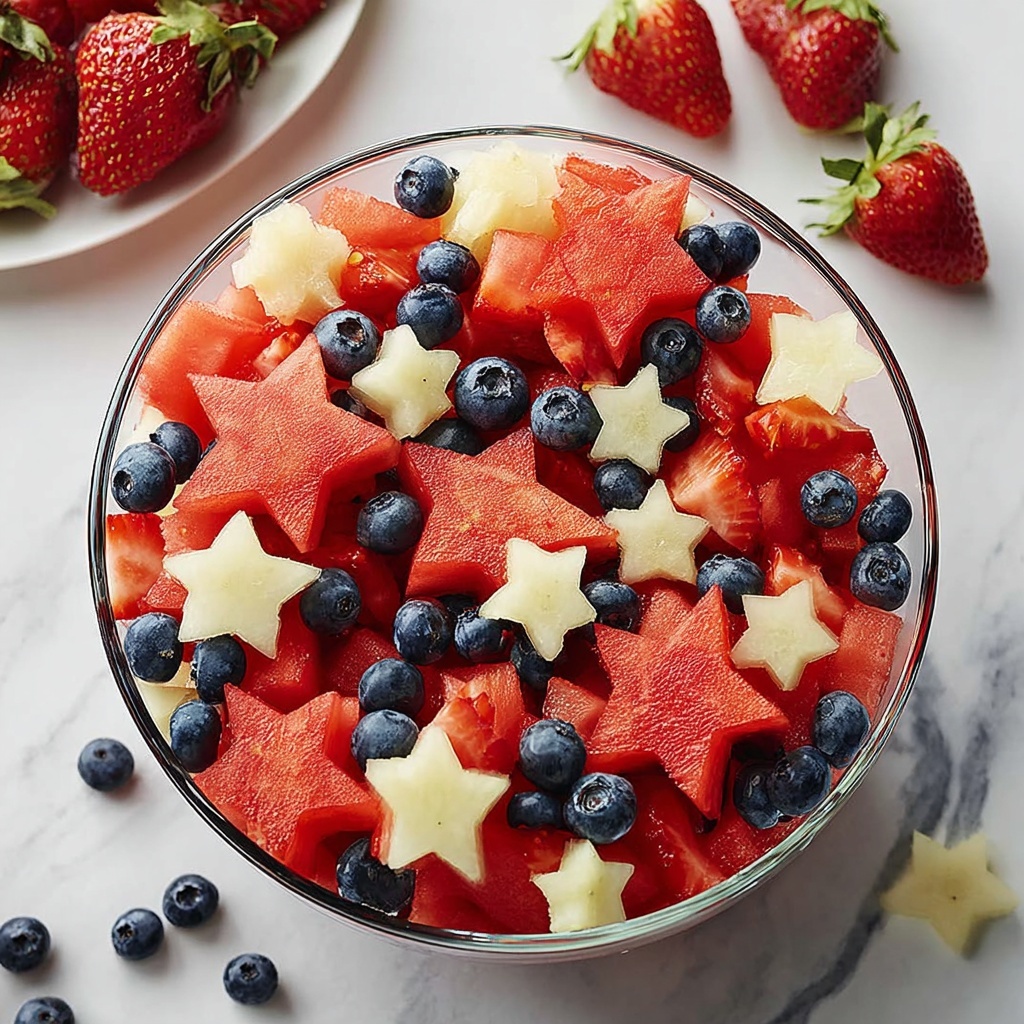 4th of July Patriotic Fruit Salad Recipe - Recipe Image