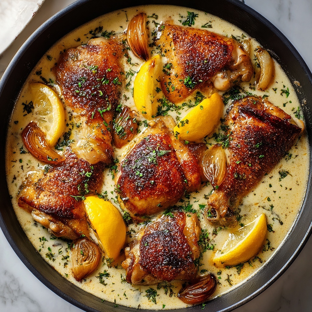 Herb Roasted Chicken in Creamy Garlic Herb Sauce Recipe - Recipe Image