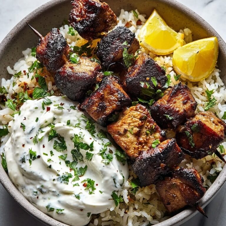 Greek Chicken Skewers with Lemon Rice Recipe