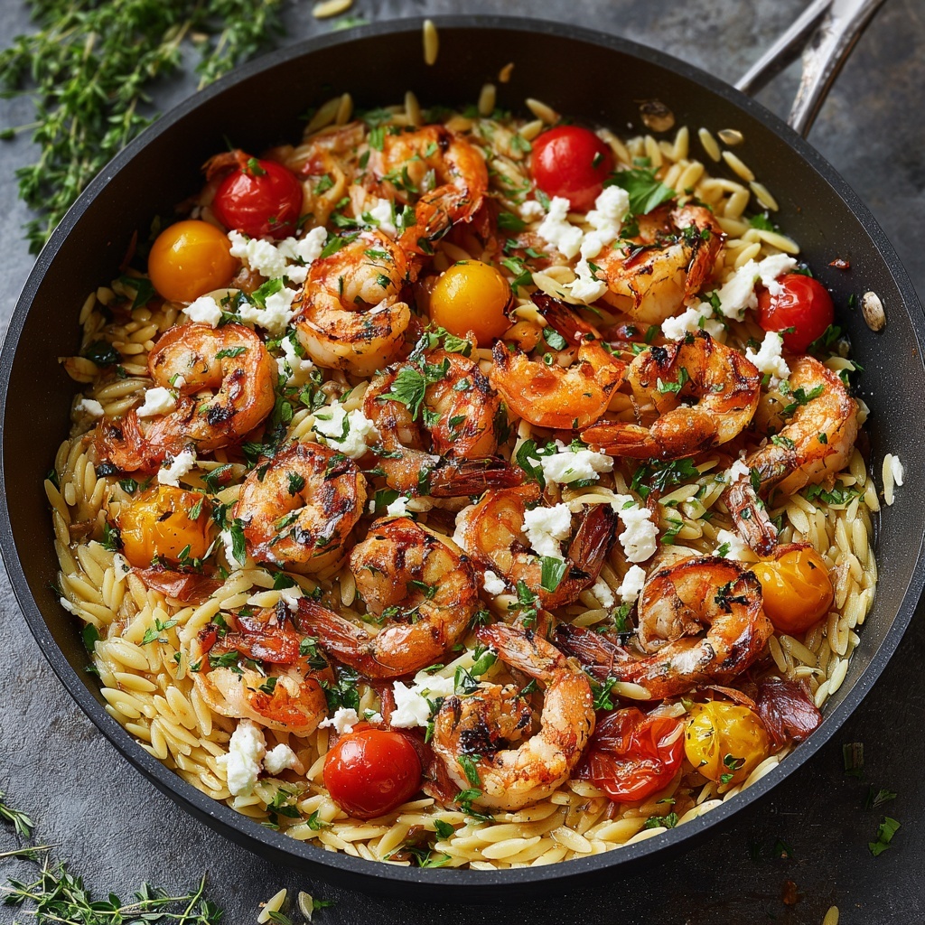 Greek Shrimp with Orzo and Feta Recipe - Recipe Image