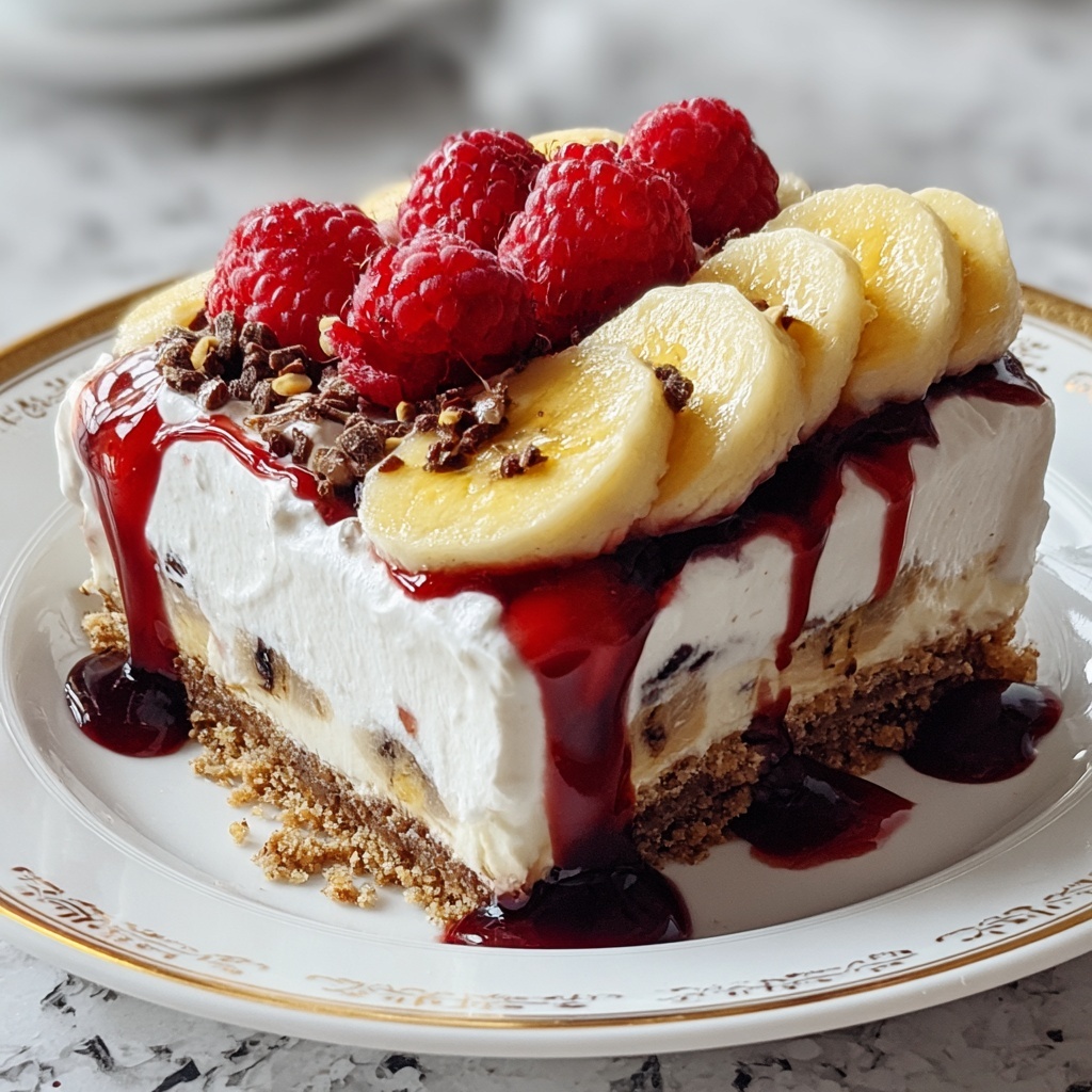 No-Bake Banana Split Cake Recipe - Recipe Image