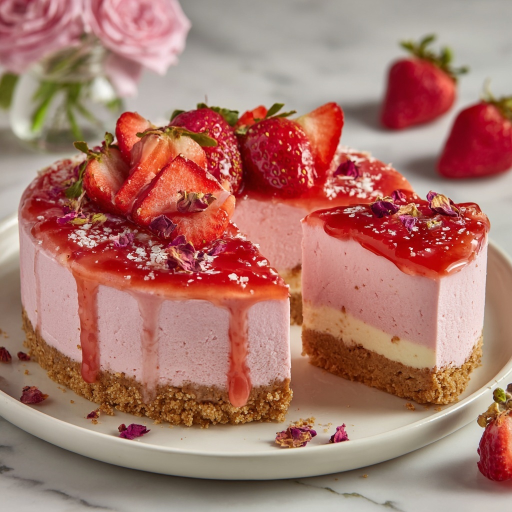 Vegan Strawberry Cheesecake Recipe - Recipe Image