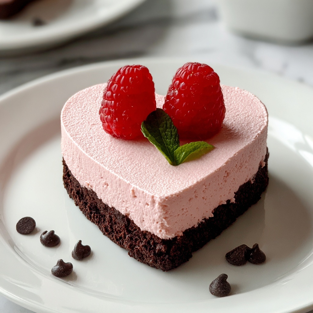 Heart-Shaped Raspberry Mousse with Brownie Base Recipe - Recipe Image