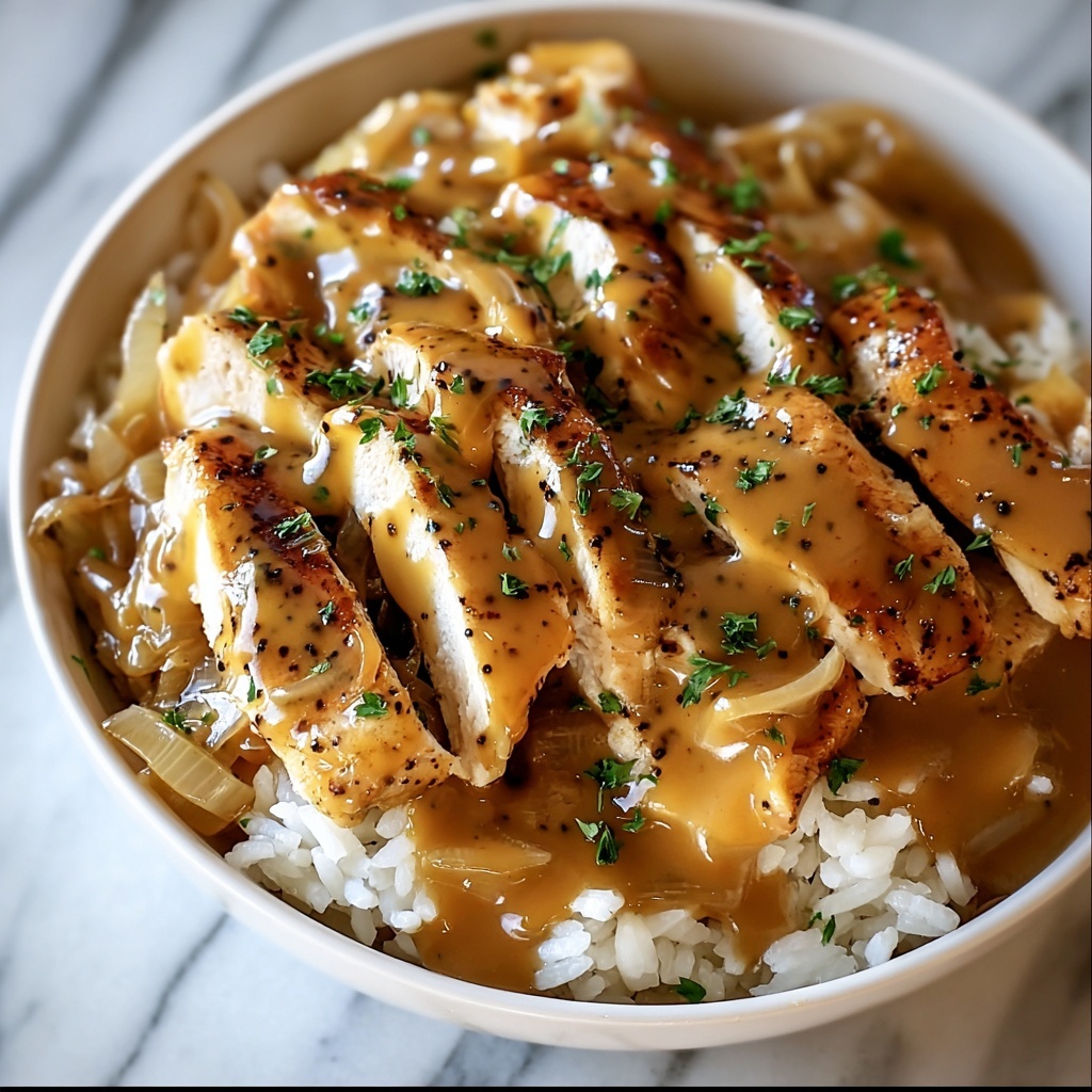Smothered Chicken and Rice Recipe - Recipe Image
