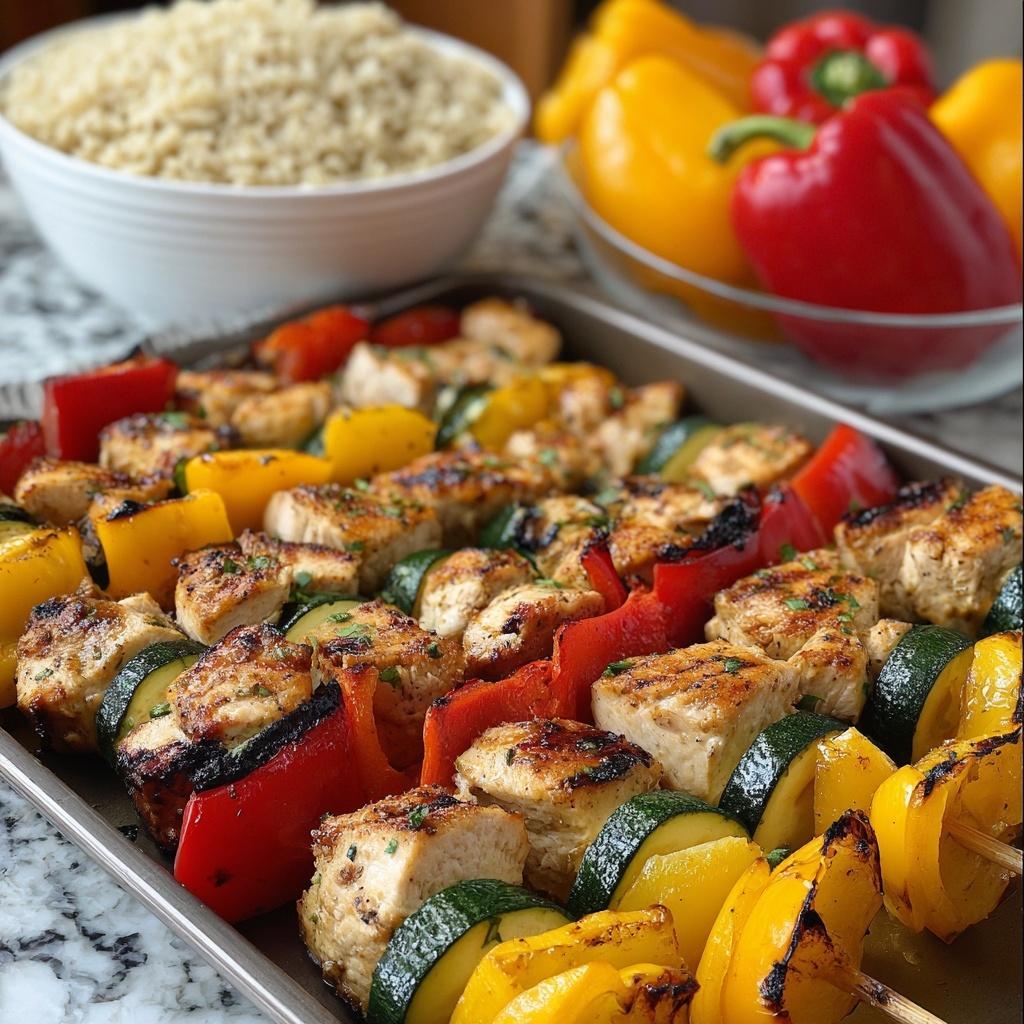 Garlic Herb Chicken Kabobs Recipe - Recipe Image