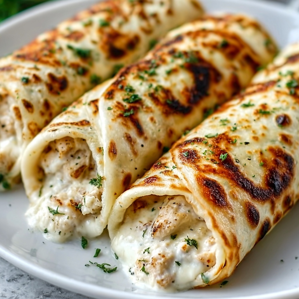 Cheesy Chicken Garlic Wraps Recipe - Recipe Image