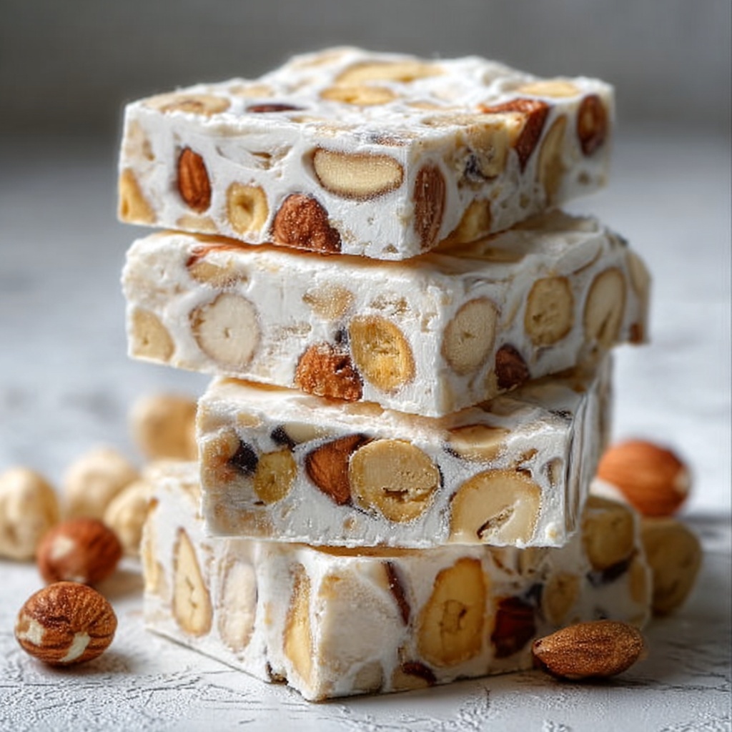 Homemade Nougat Bars Recipe - Recipe Image