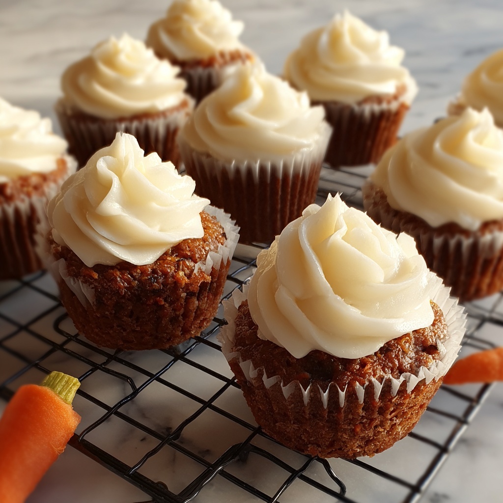 Carrot Cake Cupcakes with Cream Cheese Frosting Recipe - Recipe Image
