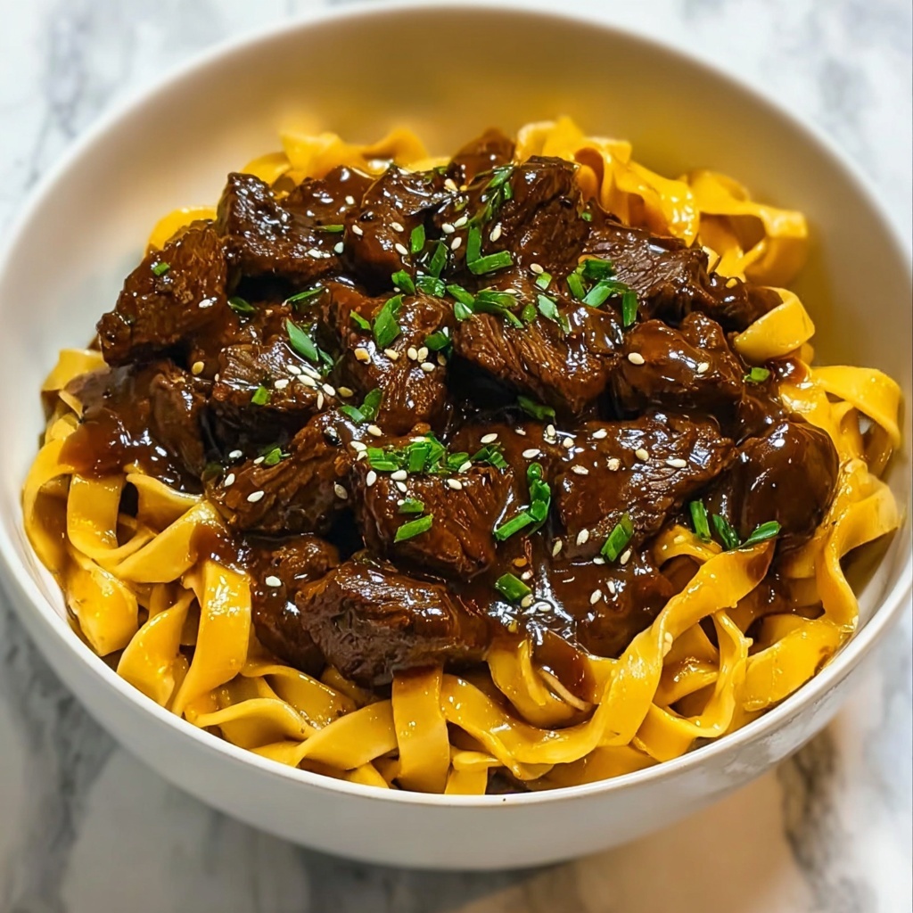 Slow Cooker Korean Beef Noodles Recipe - Recipe Image