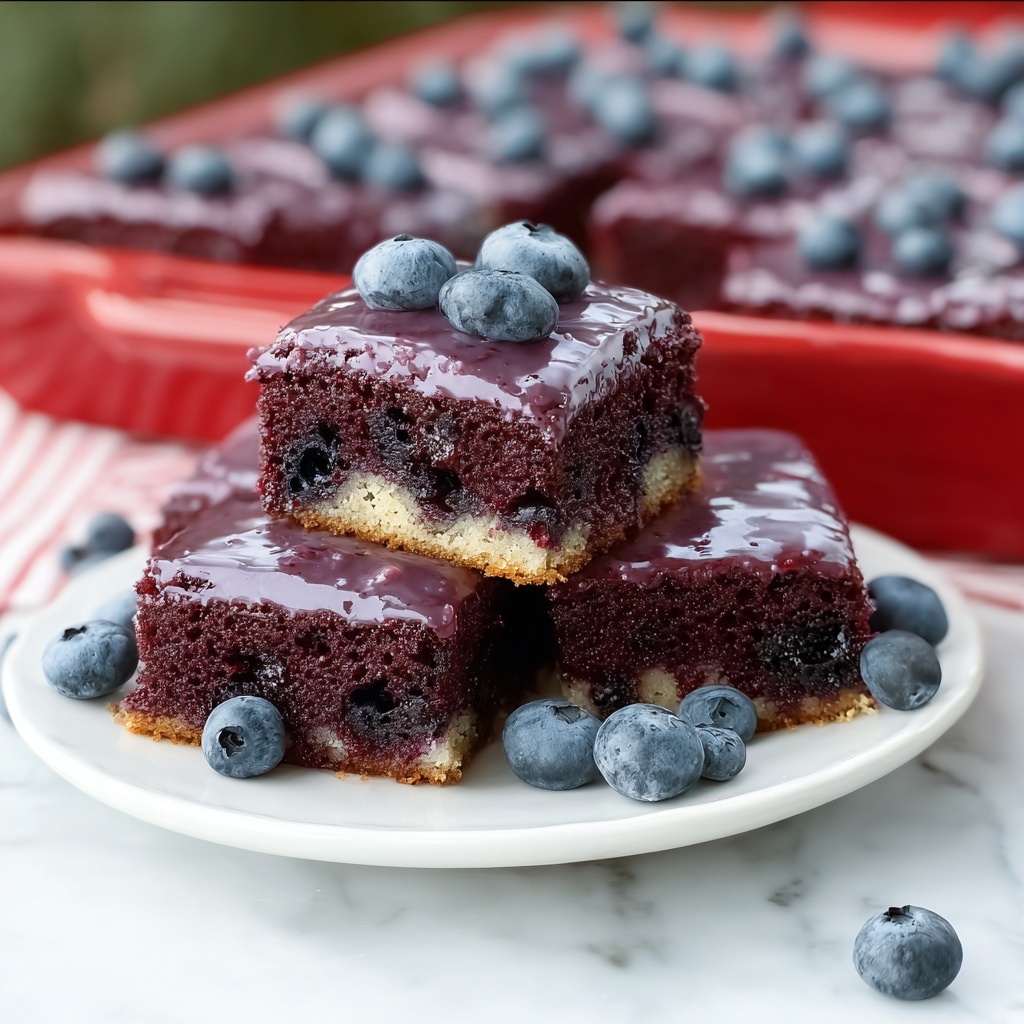 Glazed Blueberry Brownies Recipe - Recipe Image