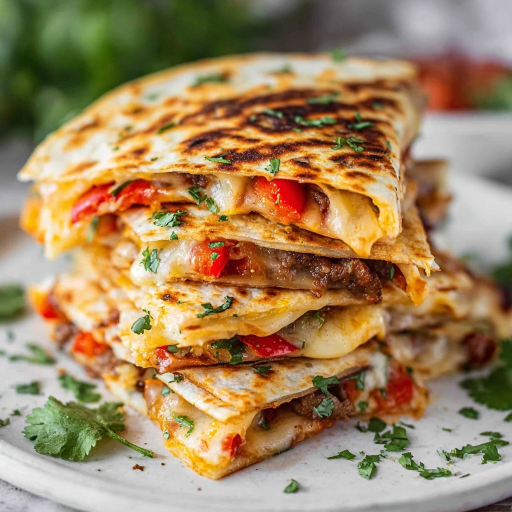 Philly Cheese Steak Quesadillas Recipe - Recipe Image