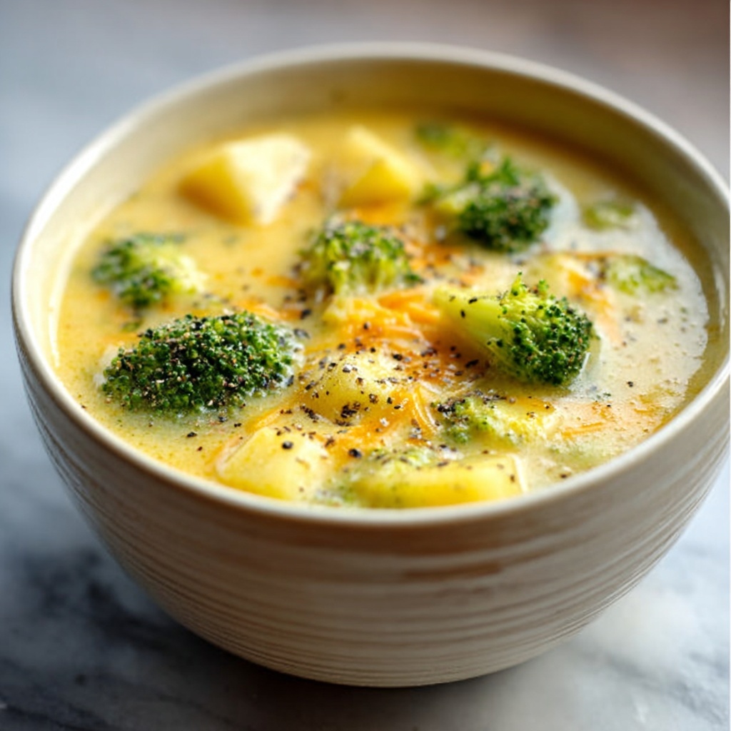 Crockpot Potato Broccoli Cheddar Soup Recipe - Recipe Image