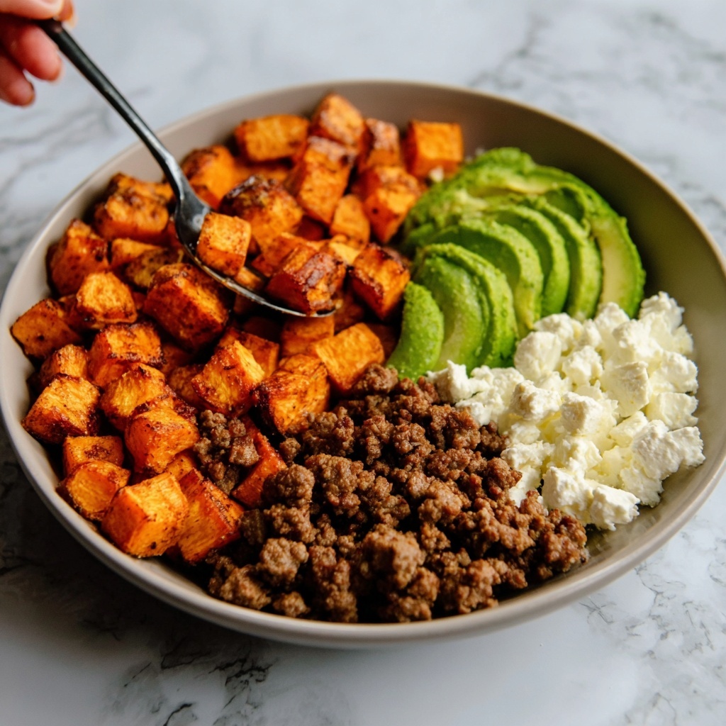 Hot Honey Sweet Potato Beef Bowls Recipe - Recipe Image