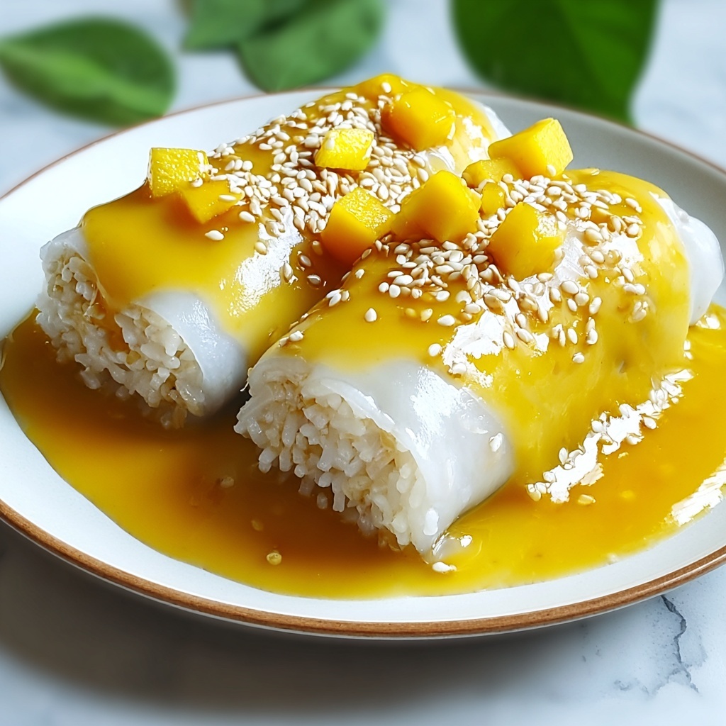 Sweet Mango Sticky Rice Rolls Recipe - Recipe Image