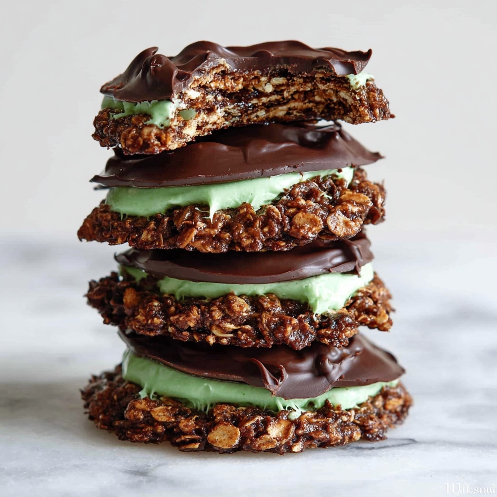 Fudgy Mint Chocolate No-Bake Cookies Recipe - Recipe Image
