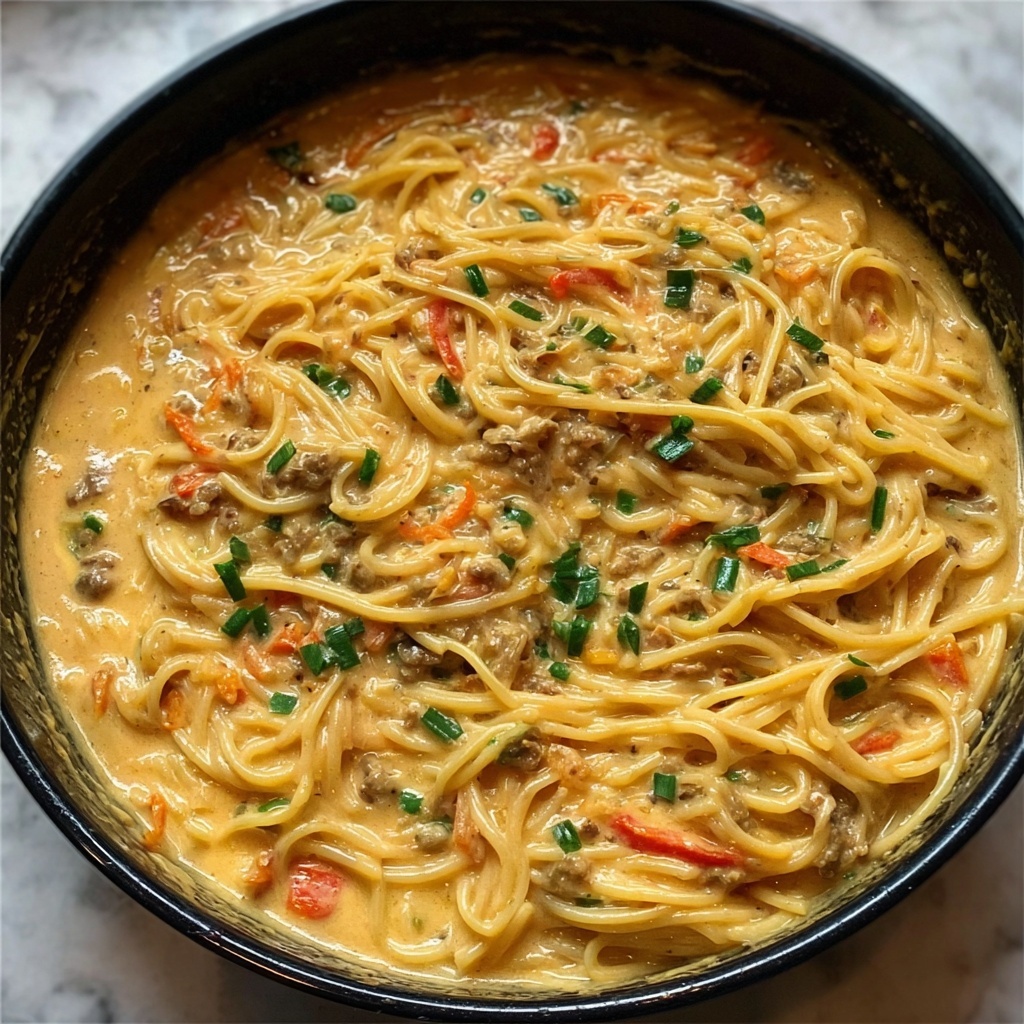 Creamy Crockpot Chicken Spaghetti Recipe - Recipe Image