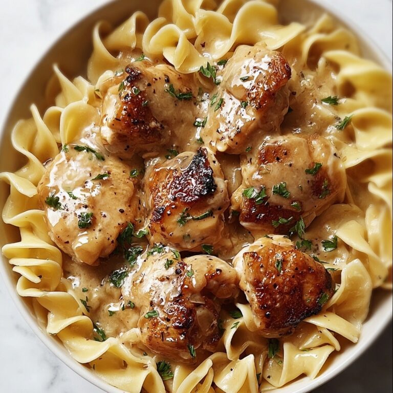 One-Pan Creamy Garlic Butter Chicken with Egg Noodles Recipe