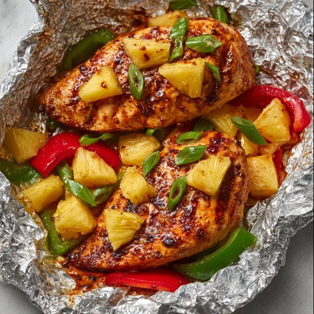 Teriyaki Chicken and Pineapple Foil Packets Recipe - Recipe Image
