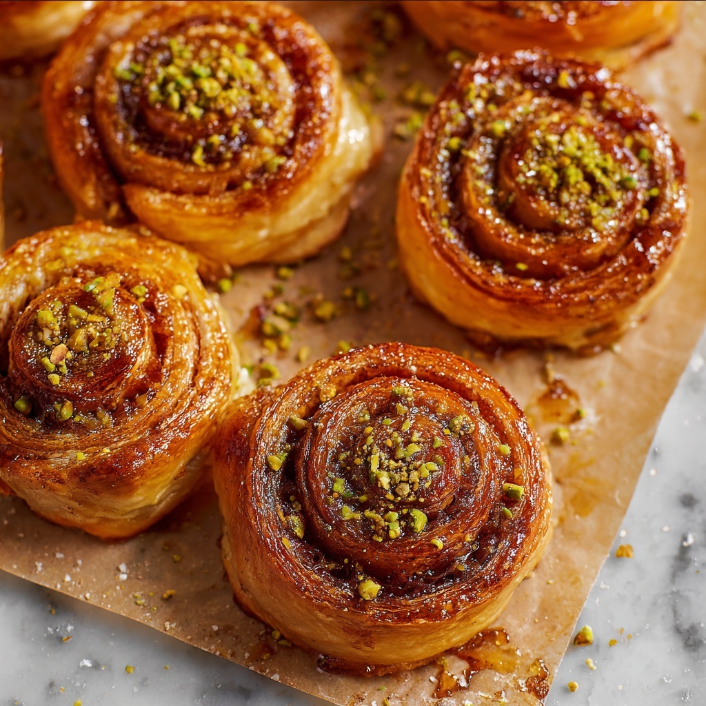 Pistachio Honey Baklava Rolls Recipe - Recipe Image