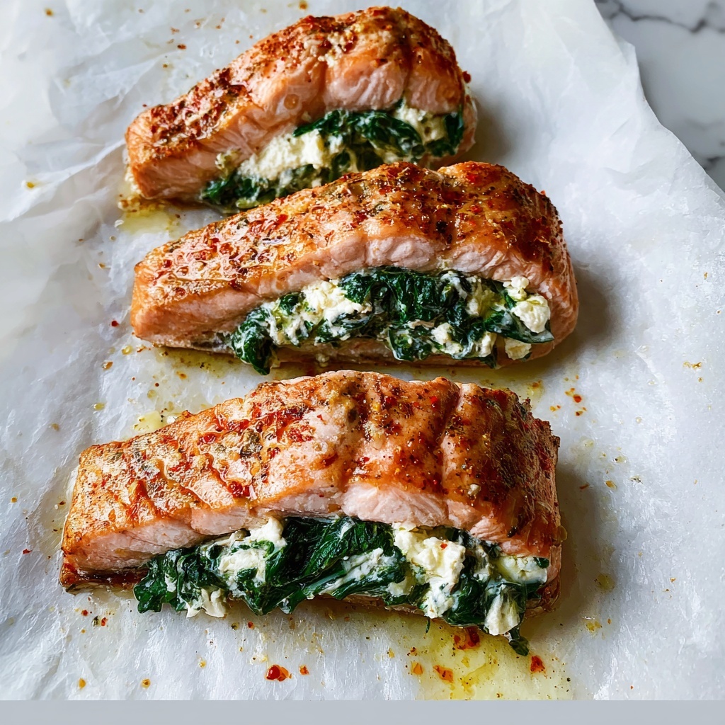 Spinach and Feta Stuffed Salmon Recipe - Recipe Image