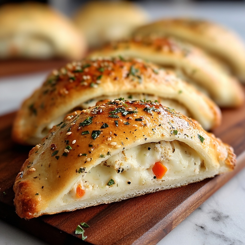 Chicken Alfredo Air Fryer Calzones Recipe - Recipe Image