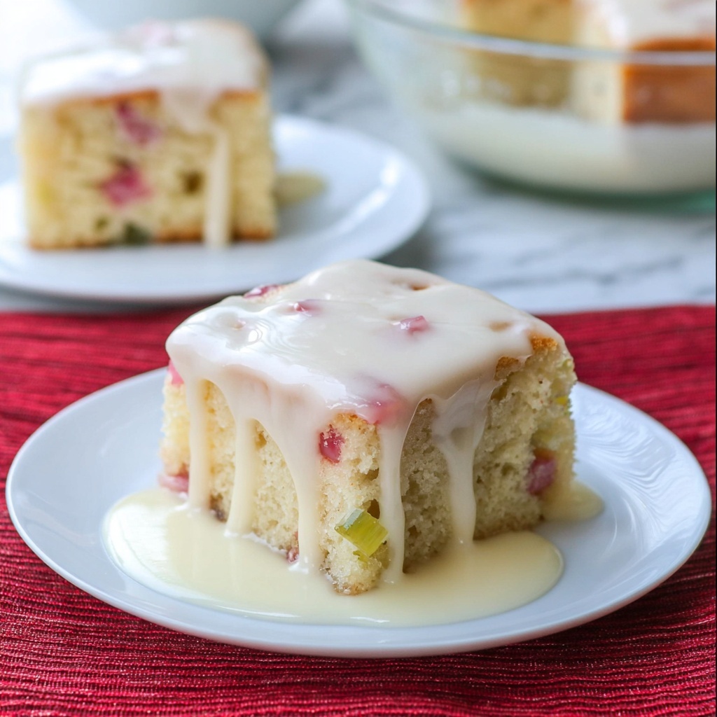 Rhubarb Cake with Butter Sauce Recipe - Recipe Image