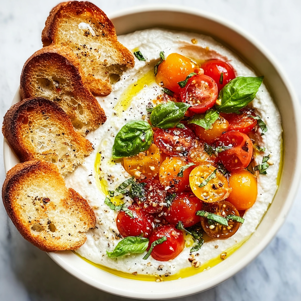 Whipped Feta Bruschetta Dip Recipe - Recipe Image