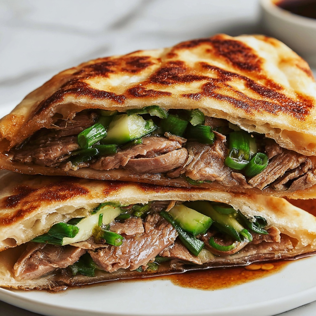 Taiwanese Beef Stuffed Scallion Pancake Recipe - Recipe Image