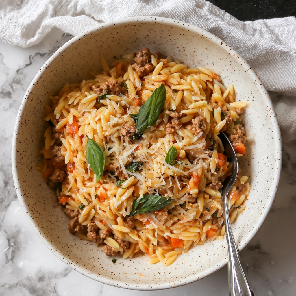 Ground Beef Orzo Skillet Recipe - Recipe Image