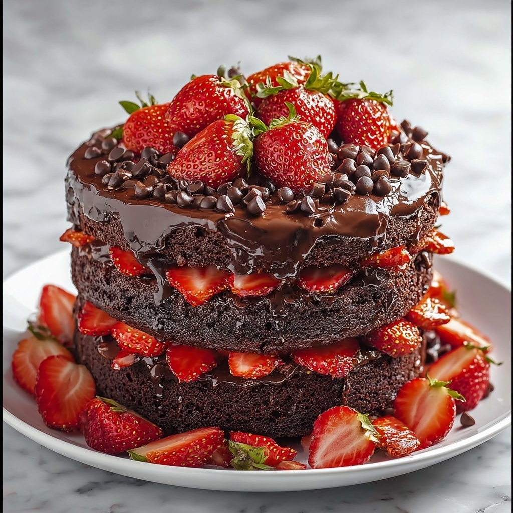 Chocolate Covered Strawberry Cake Recipe - Recipe Image