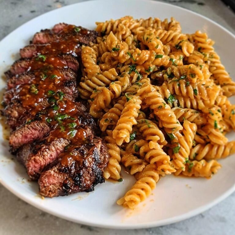 Sticky Honey Garlic Steak and Rotini Recipe