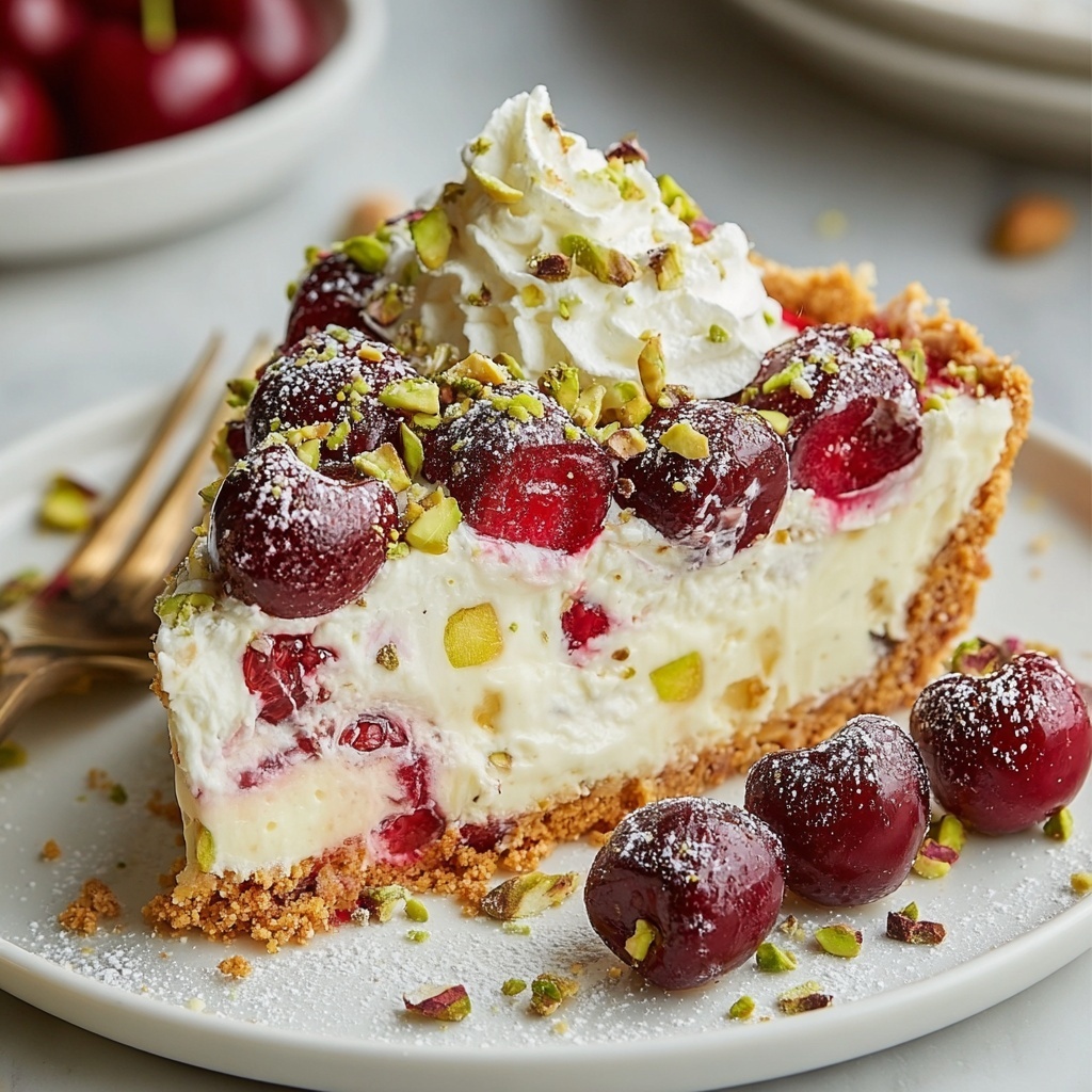 Luscious Lemon-Lime Cherry Pistachio Cheesecake Recipe - Recipe Image