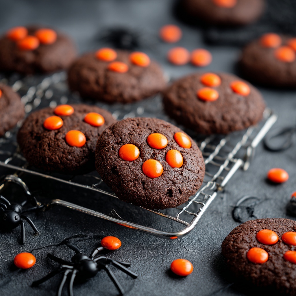 Dark Chocolate Halloween Cookies Recipe - Recipe Image