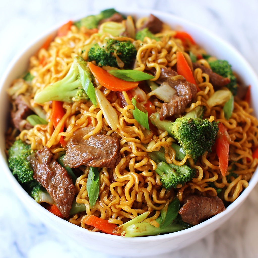 Mongolian Beef Stir Fry with Ramen Recipe - Recipe Image