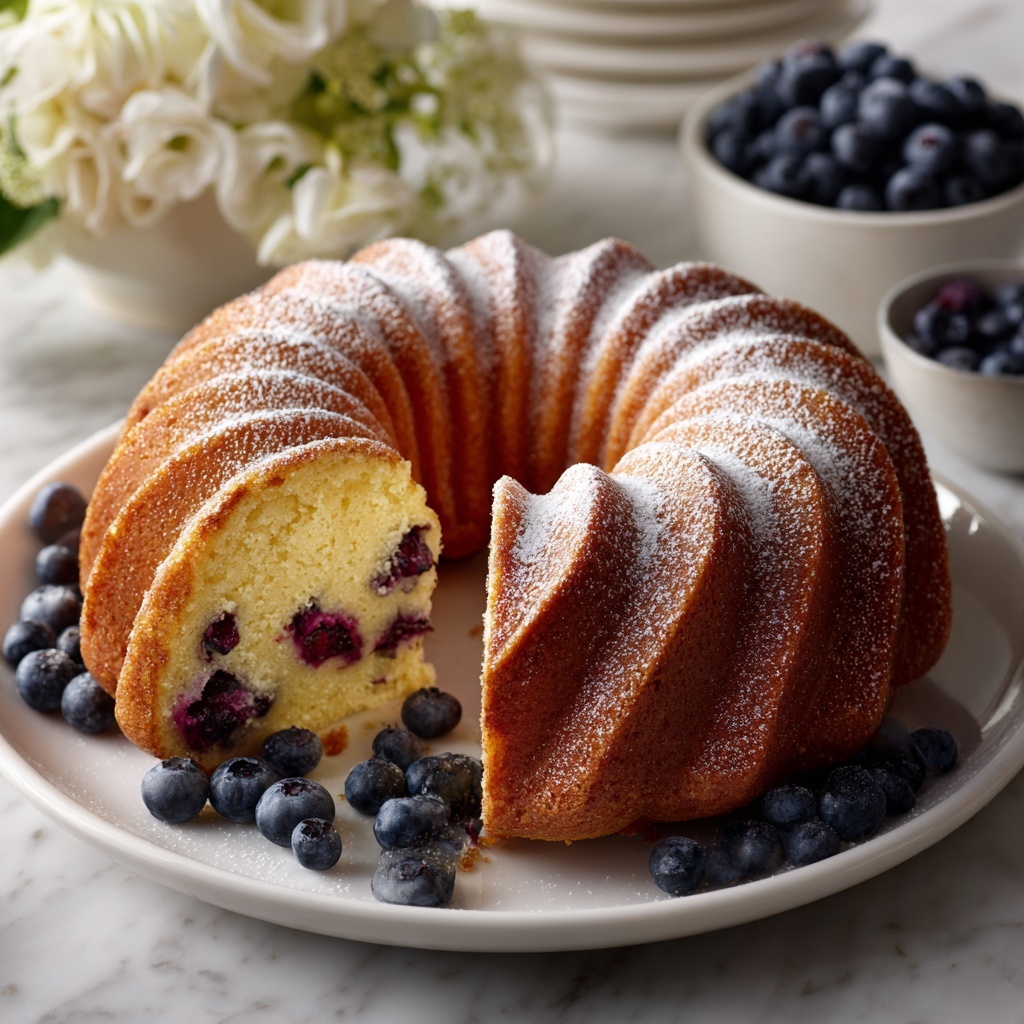 Blueberrylicious Sour Cream Bundt Cake Recipe - Recipe Image