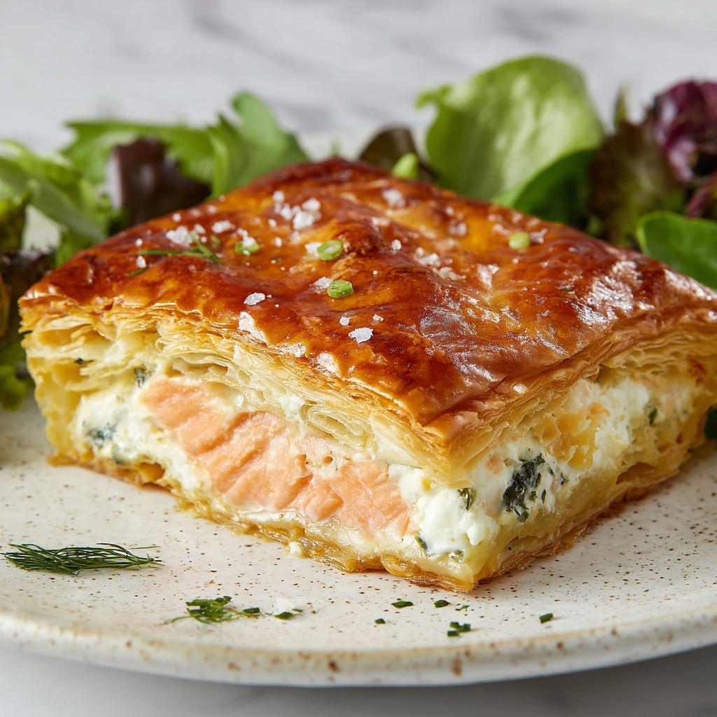 Salmon Wellington with Spinach and Herb Cream Cheese Filling Recipe - Recipe Image