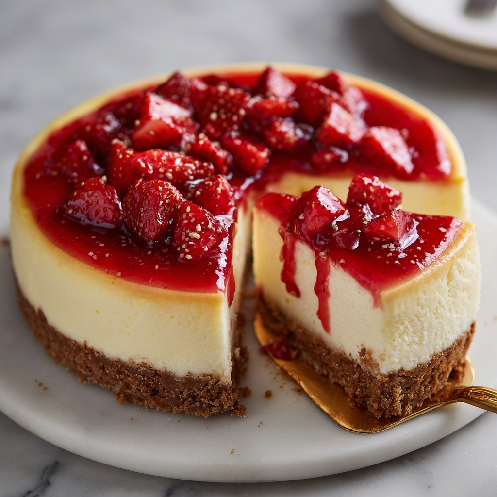 Perfect Cheesecake with Strawberry Topping Recipe - Recipe Image