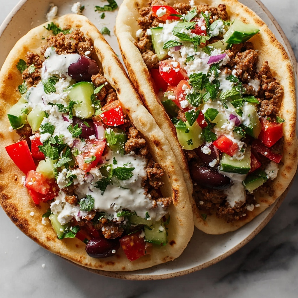 Mediterranean Ground Chicken Pitas Recipe - Recipe Image