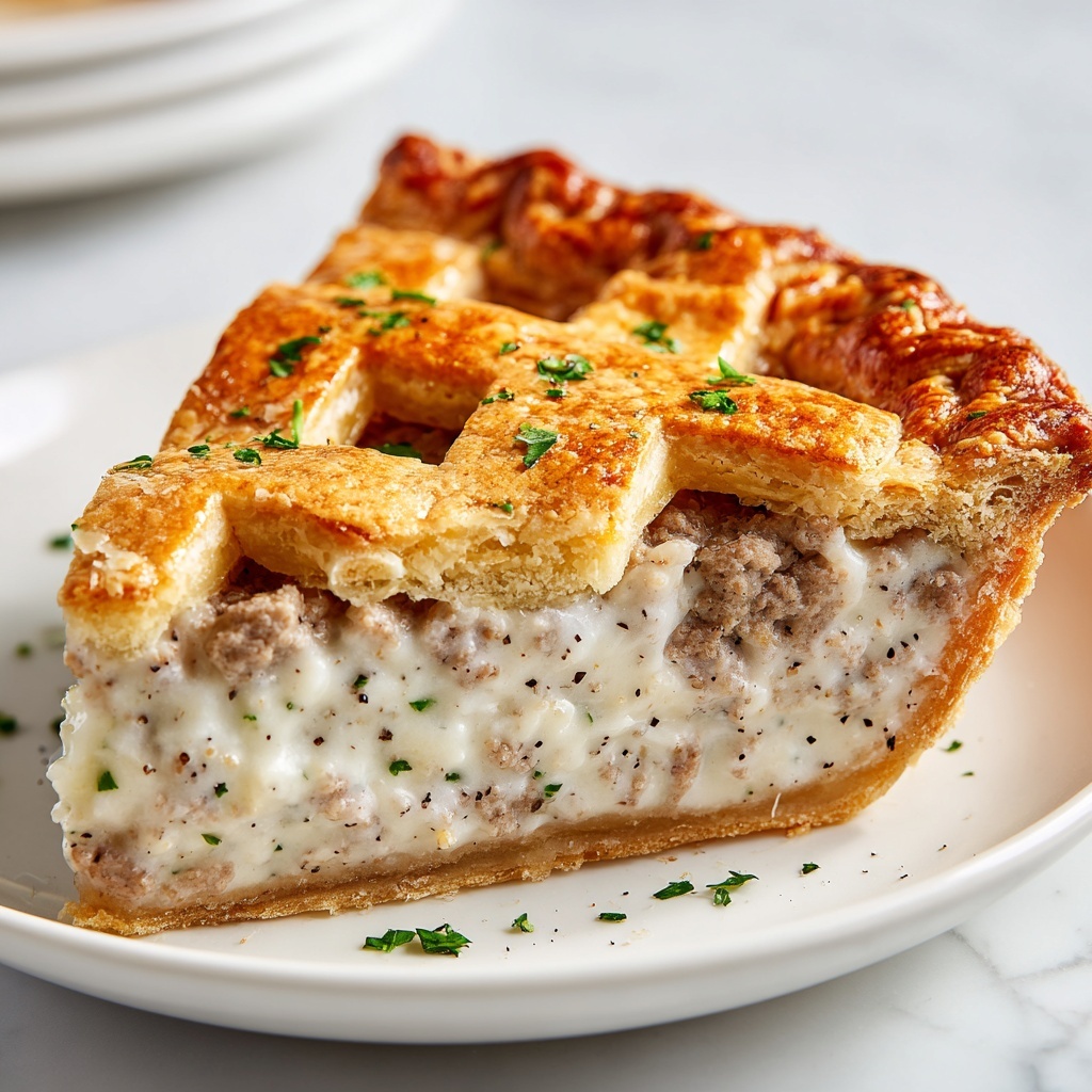Sausage Gravy Biscuit Pie Recipe - Recipe Image