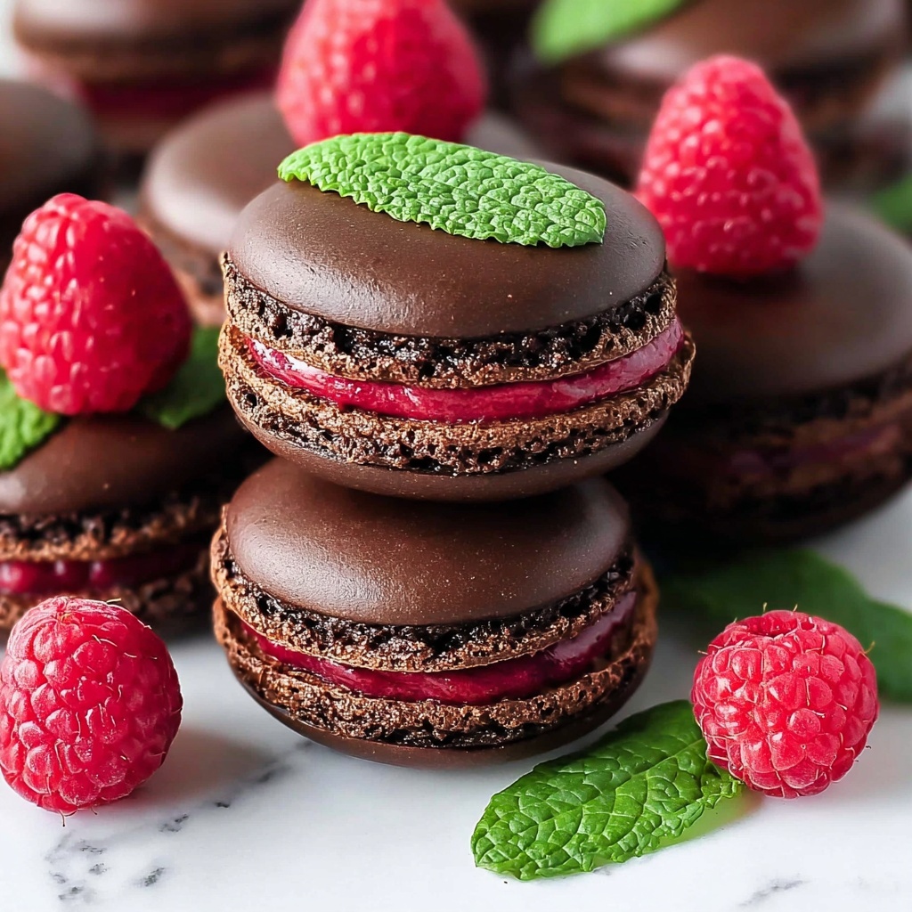 Dark Chocolate Raspberry Macarons: A Decadent Treat for Every Occasion Recipe - Recipe Image