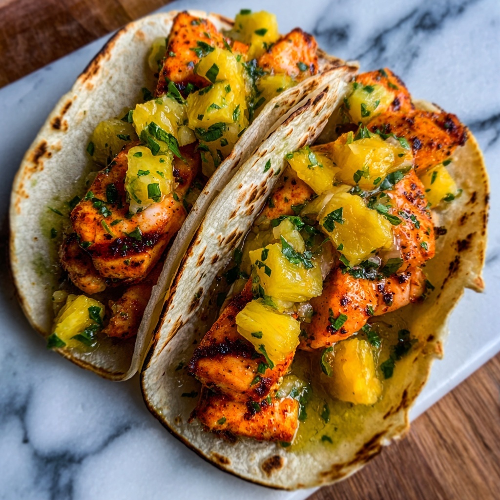 Chipotle Honey Salmon Tacos with Pineapple Salsa Recipe - Recipe Image