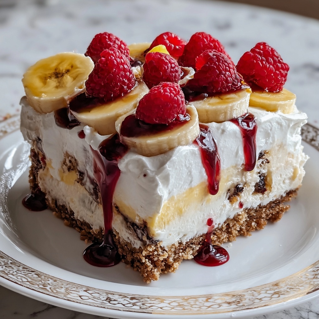 No-Bake Banana Split Cake Recipe - Recipe Image
