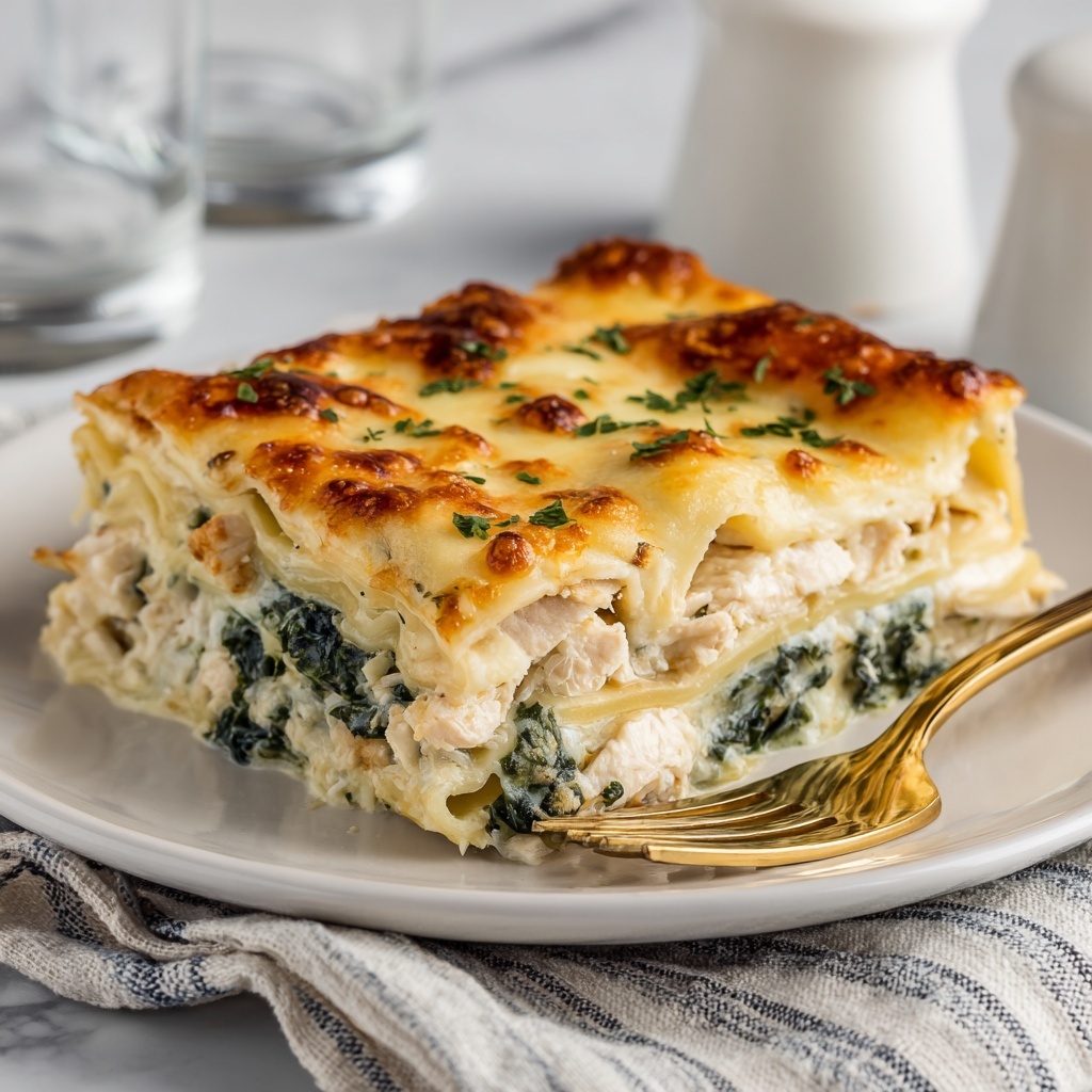 White Cheese Chicken Lasagna Recipe - Recipe Image