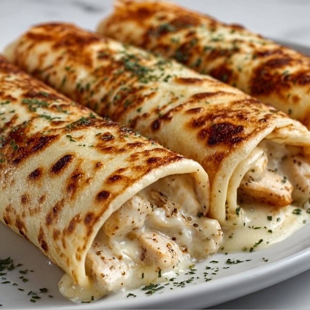 Cheesy Chicken Garlic Wraps Recipe - Recipe Image