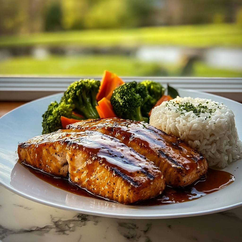 Salmon Teriyaki with Steamed Rice Recipe - Recipe Image