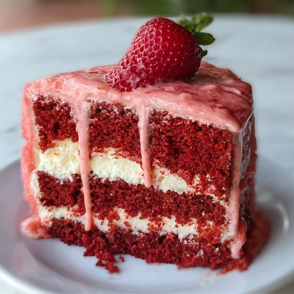 Strawberry Honeybun Cake with Strawberry Cream Icing Recipe - Recipe Image