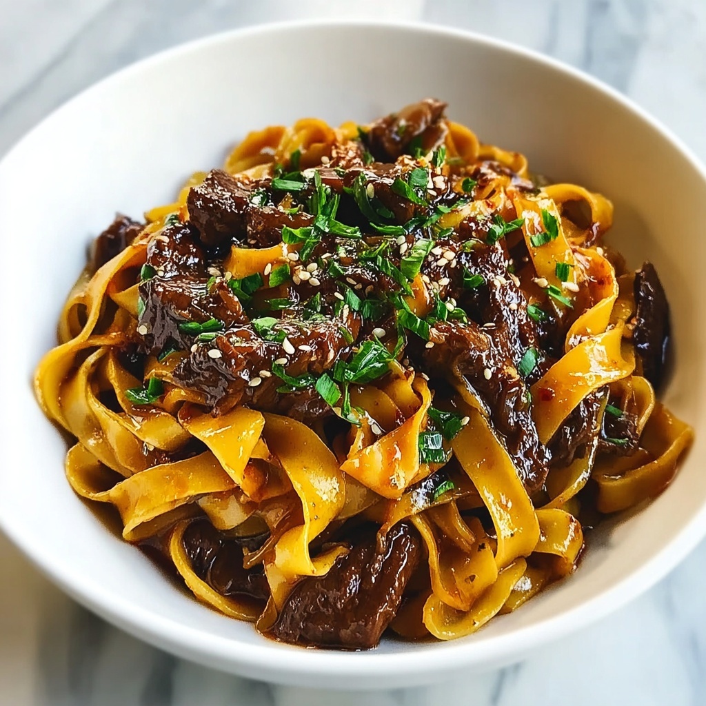 Slow Cooker Korean Beef Noodles Recipe - Recipe Image