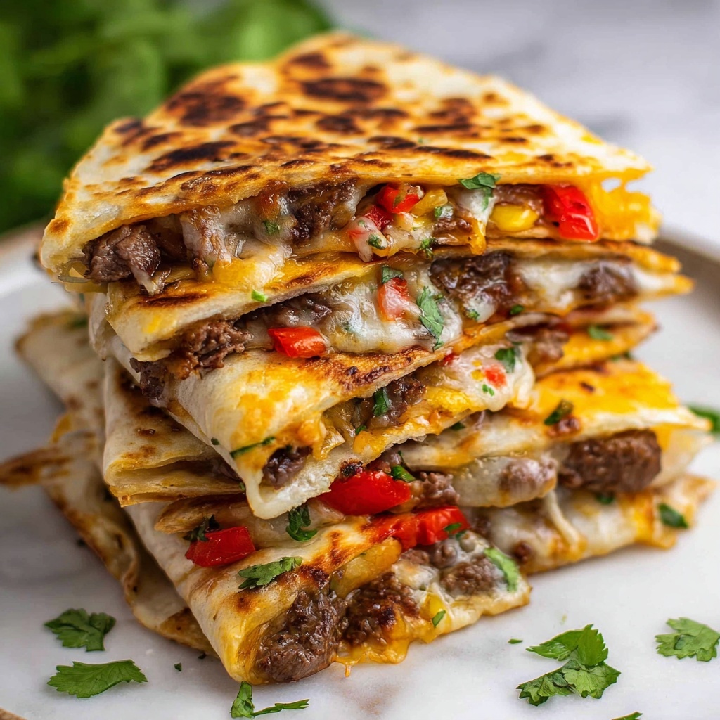 Philly Cheese Steak Quesadillas Recipe - Recipe Image