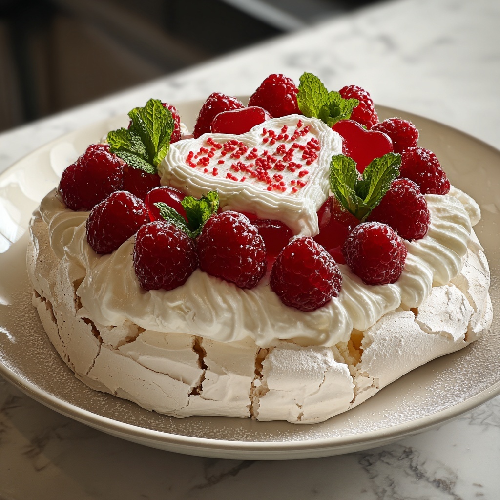 Heart-Shaped Pavlova with Fresh Berries Recipe - Recipe Image