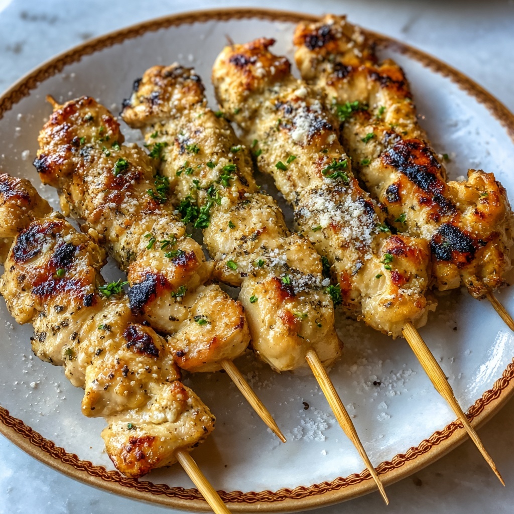 Garlic Parmesan Chicken Skewers Recipe - Recipe Image